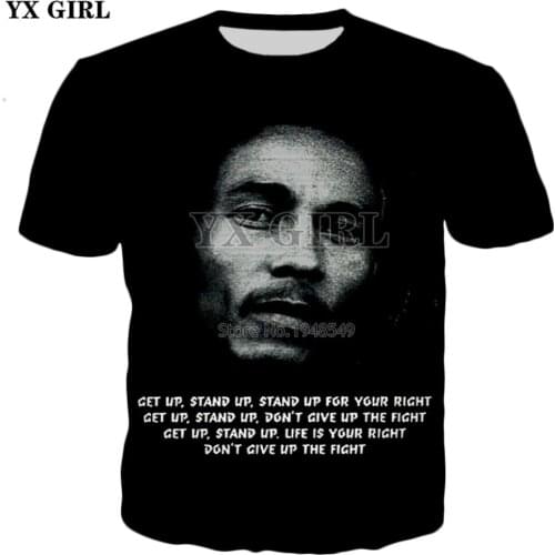 PLstar Cosmos HipHop Bob Marley Streetwear Reggae Crewneck casual Funny clothes 3DPrint Unisex Summer T-shirt Short Sleeve A-3