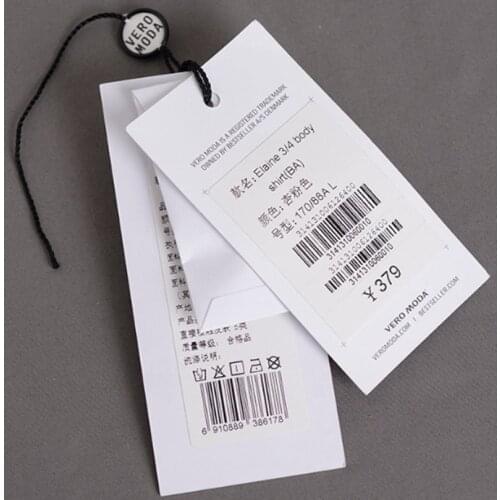 Customized tag paper tag clothes swing hangtag garment printed paper tag price tag