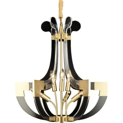 Post-modern chandelier modern minimalist villa living room bedroom light copper lighting new luxury chandelier