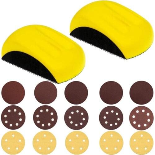 Hand Sanding Blocks, 5 Inch Mouse Hook Backing Plate Sand Pad With 5 Inch Hook And Loop Discs For Wood Furniture Promotion