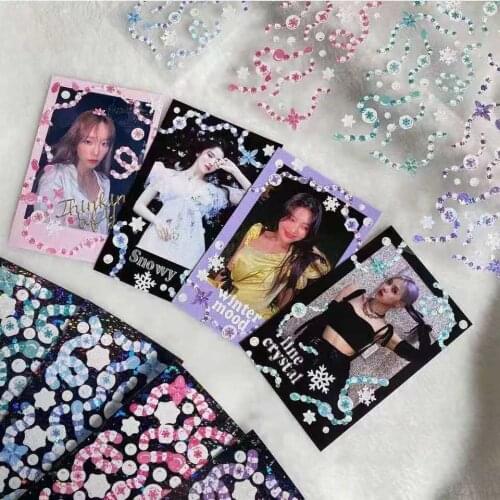 Sparkling Colorful Laser Ribbon Stickers DIY Scrapbook Idol Card Album Personalized Stationery Decorative Stickers