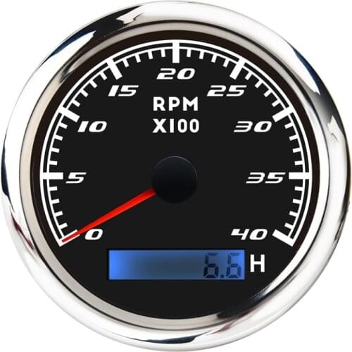 Universal Speedometer 12V/24V Odometer 85mm LCD Hourmeter Tachometer Backlight for Marine Car Motorcycle