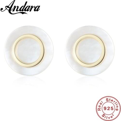 Simple 2018 New Sea Shell Pearl Stud Earrings For Young Lady Women Genuine 925 Pure Sterling Silver Fashion Jewelry