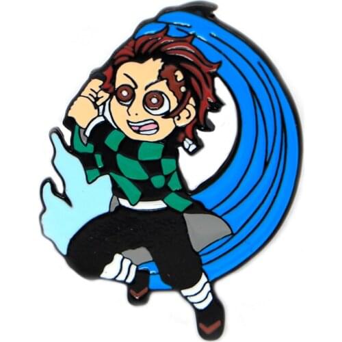 Demon Slayer Agatsuma Zenitsu Badge for Man and Women Lapel Hat/bag Enamel Pins Denim Jacket Oil Drop Brooches S255