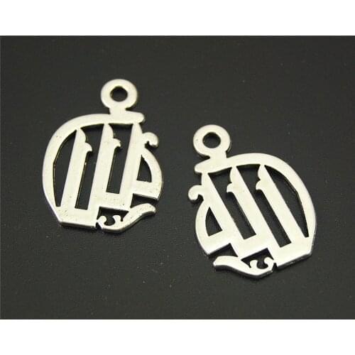 10Pcs Silver Color Allah Letters Charm Pendant DIY Necklace Bracelet Bangle Findings 24x22Mm A2176
