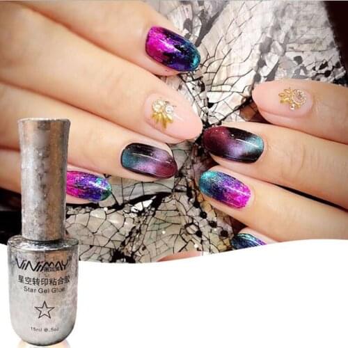 15ml Transfer Foil Adhesive Glue Nail Polish Soak Off LED UV Gel Varnish Fast Dry Star Glue Stamp Gel Foil Manicure Accessories