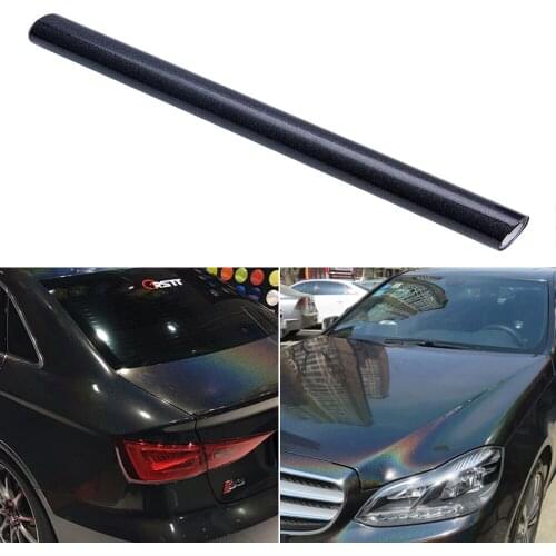 152x50cm Glossy Holographic Rainbow Laser Black Decals Stickers Sheet Film DIY Car Body Films Vinyl Car Wrap Sticker Decals