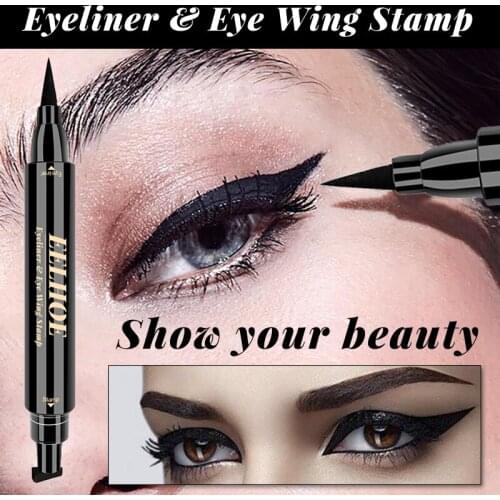 2 In1 Eyeliner Stamp Liquid Eyeliner Pencil Stamp Seal Eyeliner Waterproof Quick Dry Double Ended Eyeliner Cosmetics TSLM2