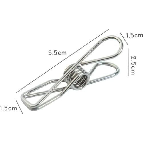 20pcs Stainless Steel Clips Clothes Pins Pegs Holders Clothing Clamps Sealing Clip Household Clothespin Clips For Hangers