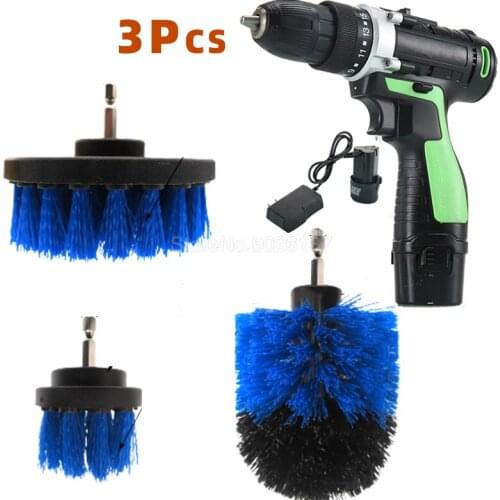 4PCS Drill Brush Power Scrub Clean Pads For Leather Plastic Wooden Furniture Car Bathroom Interiors Cleaning Scrubber Set