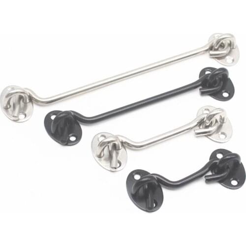5pcs/lot 3/4/6/8 inch Cabin Door Latch Catch Stainless Steel Gate Window Hook With install Screws