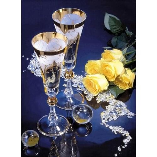 5D DIY Champagne Rose Diamond Embroidery Full round/Square Diamond Painting Cross Stitch Diamond Mosaic Kits Home Decor Gift