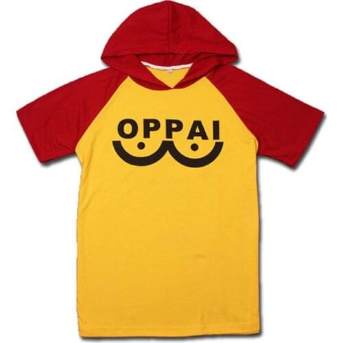 Anime One Punch Man Short Sleeve Hoodies Saitama Sensei Oppai Men Women Cosplay Costume Harajuku Sweatshirts Casual T-shirt Tops