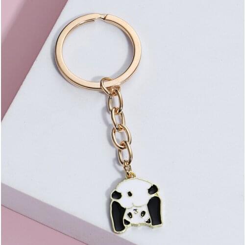 Lovely Panda Keychain Enamel Key Ring Alloy Animals Ass Key Chains Funny Gifts For Women Men DIY Car Hanging Jewelry Handmade