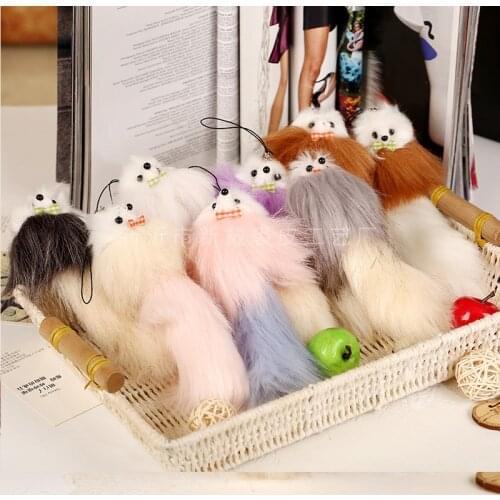 10pcs/Set Cute Fluffy Bow-knot Fox Ball Key Chain Rings Pompom Real Fox Fur Charm Keychain Car Bag Key Ring Women Jewelry