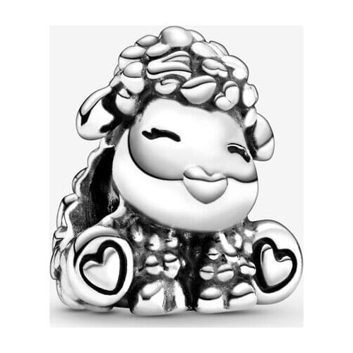 Genuine 925 Sterling Silver Patti the Sheep Charm Fits Pandora Bracelet DIY Beads for Jewelry Making Bijoux Femme 2020