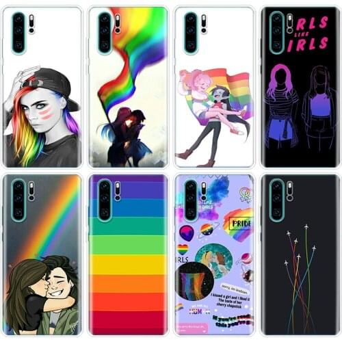 Gay Lesbian LGBT Rainbow Pride Phone Case For Huawei P40 P30 P20 P10 Mate 20 30 10 P Smart Z + Plus Lite Pro Fashion Cover Coque