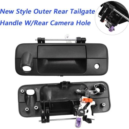 Black Tailgate Handle with Keyhole and Camera Hole For Toyota Tundra 2007 2008-2013 Auto Exterior Handle Car Styling 69090-0C051