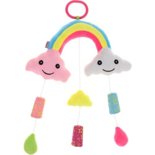 Newborn Baby Car Crib Stroller Handbells Toys Cute Rainbow Cloud Wind Chime
