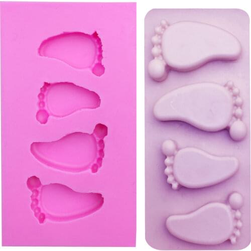 M0257 Cake Mold baby foot Silicone Mold Chocolate Fondant Cake Decorating Baking Tool Bakeware Pudding