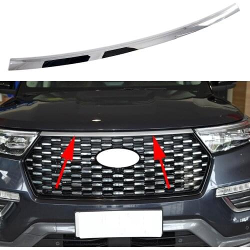 Chrome Car Grille Grill Sill Lid Front Hood Bumper Cover Trim Fit For Ford Explorer 2020 2021