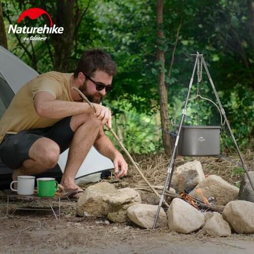 Naturehike Outdoor Hanging Camping Pot With Lid Ultralight 4~6 People Hiking Backpacking Picnic Campfire Cooking NH17D021-G