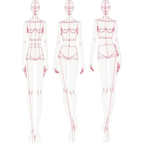 3Pcs Fashion Design Ruler Cloth Design Line Drawing Apparel Garment Prototype Rule Human Dynamic Template Sewing Tools Materials