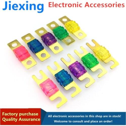 Small flat fork bolt round hole fuse truck RV modified battery fuse spiral 20-200A gold-plated