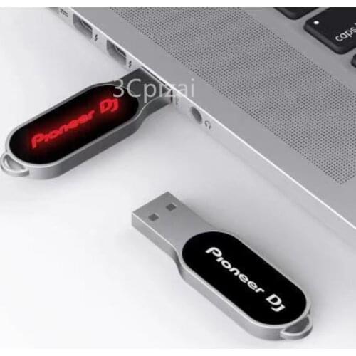New fashion metal Pioneer DJ Smart Soft Light LED LOGO USB 2.0 Memory Flash Pendrive 16GB 32GB 64GB 128GB