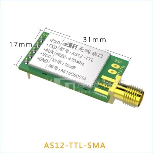 AS12-TTL 433M-10mW Wireless serial port module Low power consumption CC1101 chip URAT interface