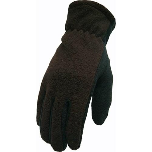 Male winter full finger warm plus velvet touch screen outdoor windproof driving non-slip gloves