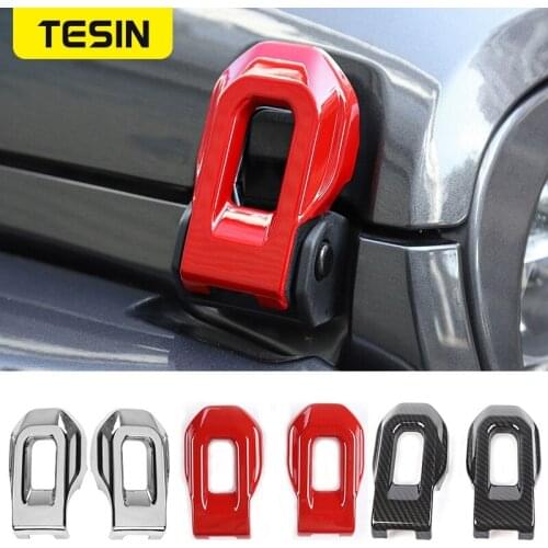 TESIN Car Stickers for Jeep Gladiator JT 2018+ Car Hood Latch Lock Catch Decoration Cover for Jeep Wrangler JL 2018+ Accessories