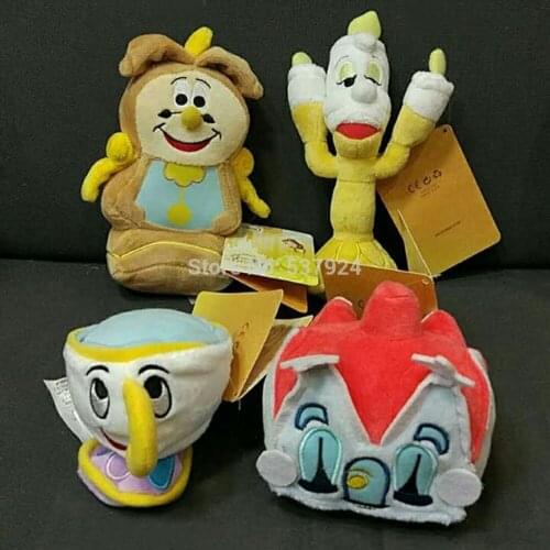 New 4 Styles The Clock Candlestick Cup House 4-6.5" 10-16.5CM Plush Doll-GYQQ