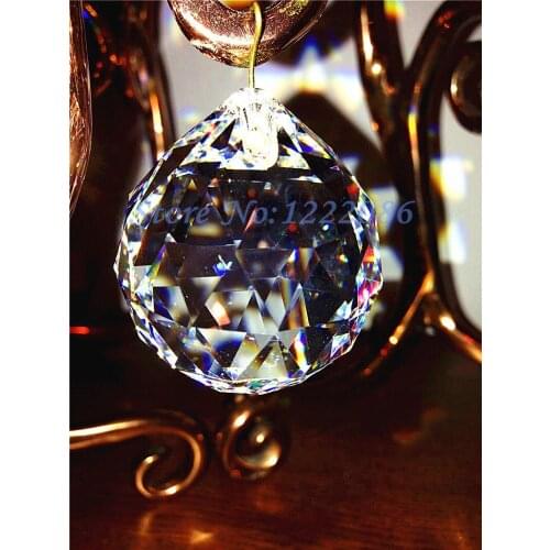 Wholesale 30mm Clear AAA MC Glass Crystal Faceted Ball Prism Lighting Pendants Beads Suncatcher/Fengshui (102pcs/lot)