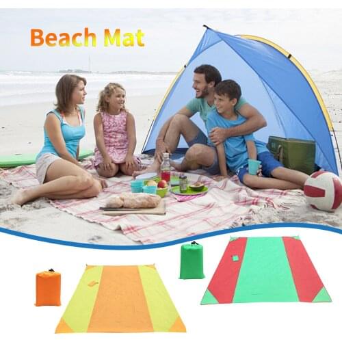 Outdoor Picnic Beach Mat Pocket Blanket Waterproof Beach Mat Blanket Ground Mat Mattress Portable Picnic Camping Tent Mat