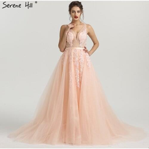 Sexy Long Saudi Arabia Lace Beaded Vestido Formal Evening Prom Gown Dress Lebanon Party Engagement Dresses Abendkleider BHA2160