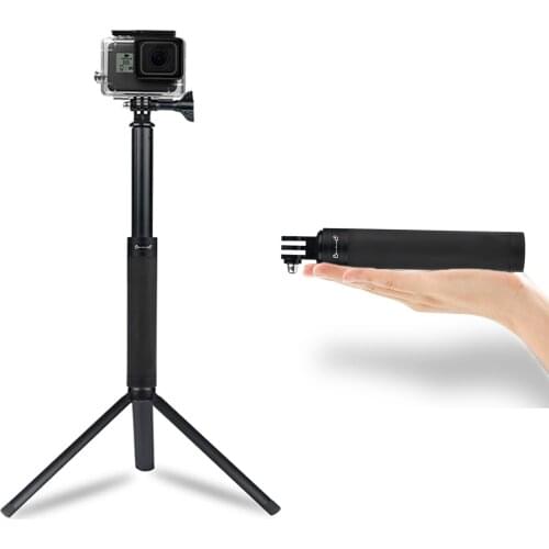 Selfie Stick for GoPro Action Camera Extendable Aluminum Alloy Tripod Monopod Accessories easy to carry for DJI Xiao Yi SJCAM