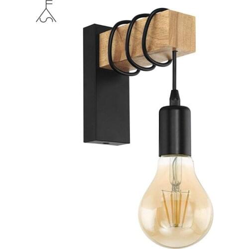 Nordic Wood Wall Lamp Industrial Loft Retro Wall Lights Fixture Home Indoor Sconce Lights Lighting Outdoor Decor Stair Light