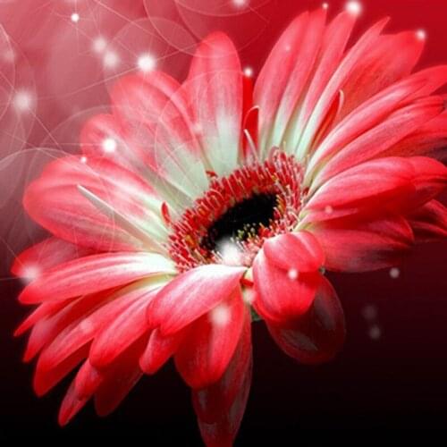 Old Street Home 5D DIY Pebble round Diamond Red Flower Cross Stitch Diamond Embroidery Mosaic Diamond Home Decoration