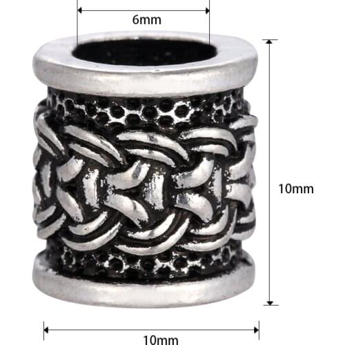 Vikings Textured Beads Charms Findings for Necklace Bracelet Jewelry Making for Dread Hair Beard Beads C-93