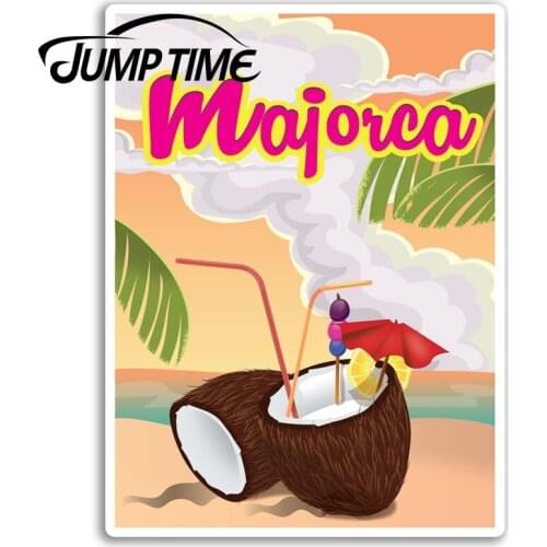 Jump Time for Majorca Beach Holiday Vinyl Stickers Sticker Luggage Travel Bumper Decals Waterproof Car Accessories