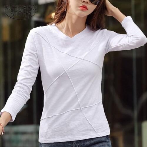 Women Long Sleeve T-shirt 3D Thread Autumn 2021 Loose Cotton Shirts Female Fashion Temperament Korean Botoom Shirts Tops 6901 50