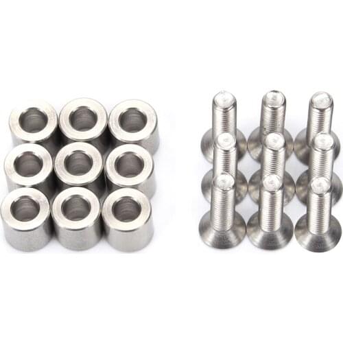 1Set /9pcs 6x6x3mm Aluminum Spacer With 9pcs M3 Screws And Wrench As Gift For Prusa MK3 Heated Bed 6x6x3t Spacer Silever