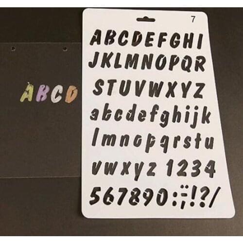 1pc Alphabet Number Lettering Stencil Painting Template Letter Scrapbooking Bullet Journal Accessories Office School Supplies