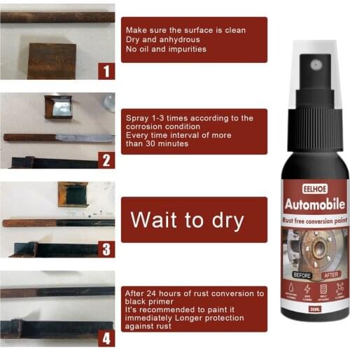 100ML Rust Remover Spray Metal Surface Chrome Paint Car Iron Cleaning Efficient Rust Converter Car Anti-rust Spray Accessories