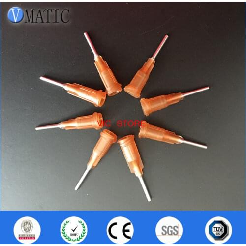 High Quality 100 Pcs Industrial Tips 15G Dispensing Needles Amber Color Glue Dispense Blunt Needle 1/2 Inch