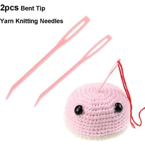 2pcs Bent Tip Yarn Knitting Needles Big Eye Sewing Needles Tapestry Darning Needle Arts Craft DIY Sewing Accessories