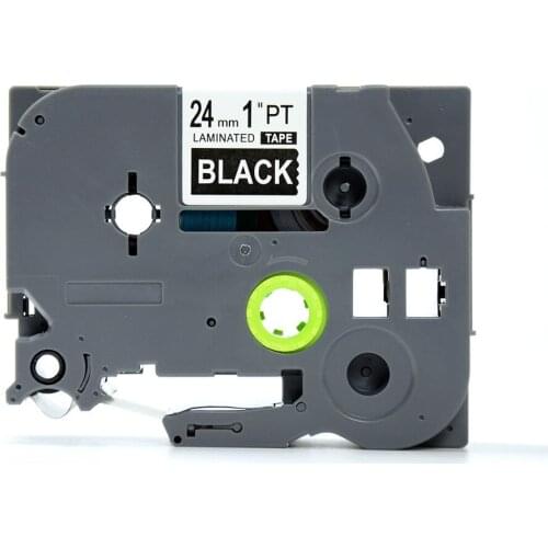 24mm white on black tze tape TZe-355 tze355 tz355 tze 355 Compatible brother label printer P-touch Printer Ribbons label maker