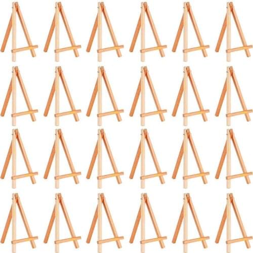 24 Pack Mini Wood Display Easel Wood Easels Set For Paintings Craft Small Acrylics Oil Projects