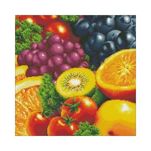26-90602-Fruit (2) Needlework,For Embroidery,DIY 14CT Unprinted Arts Cross stitch kits Set Cross-Stitching Home Decor